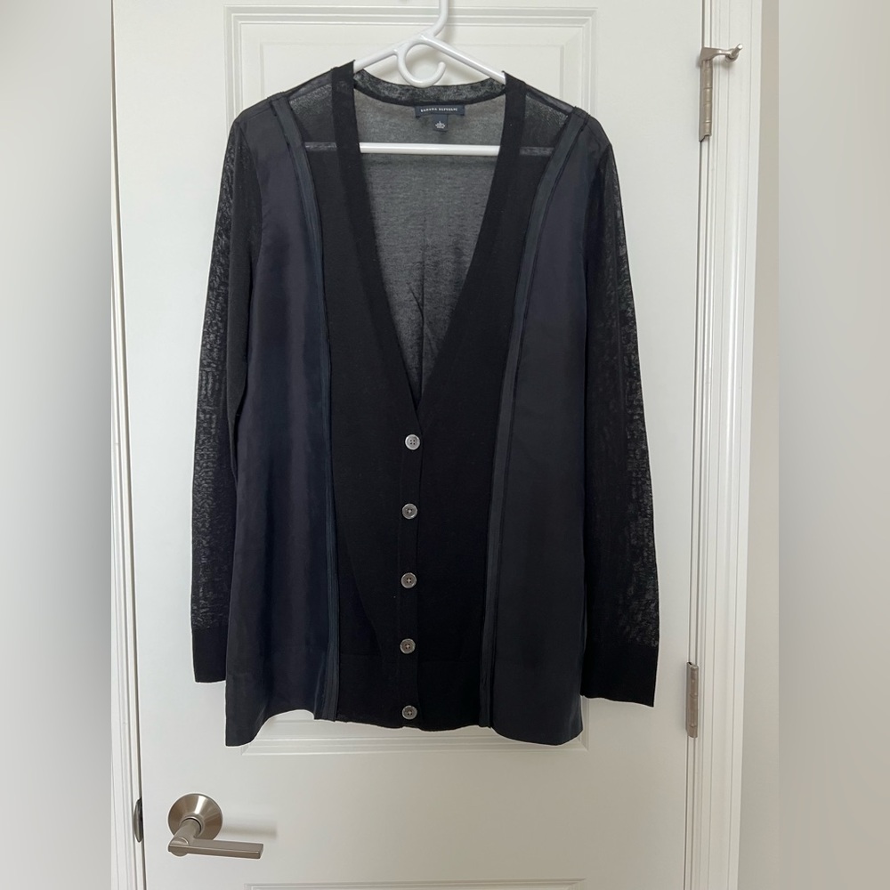 Banana Republic sheer silk long cardigan